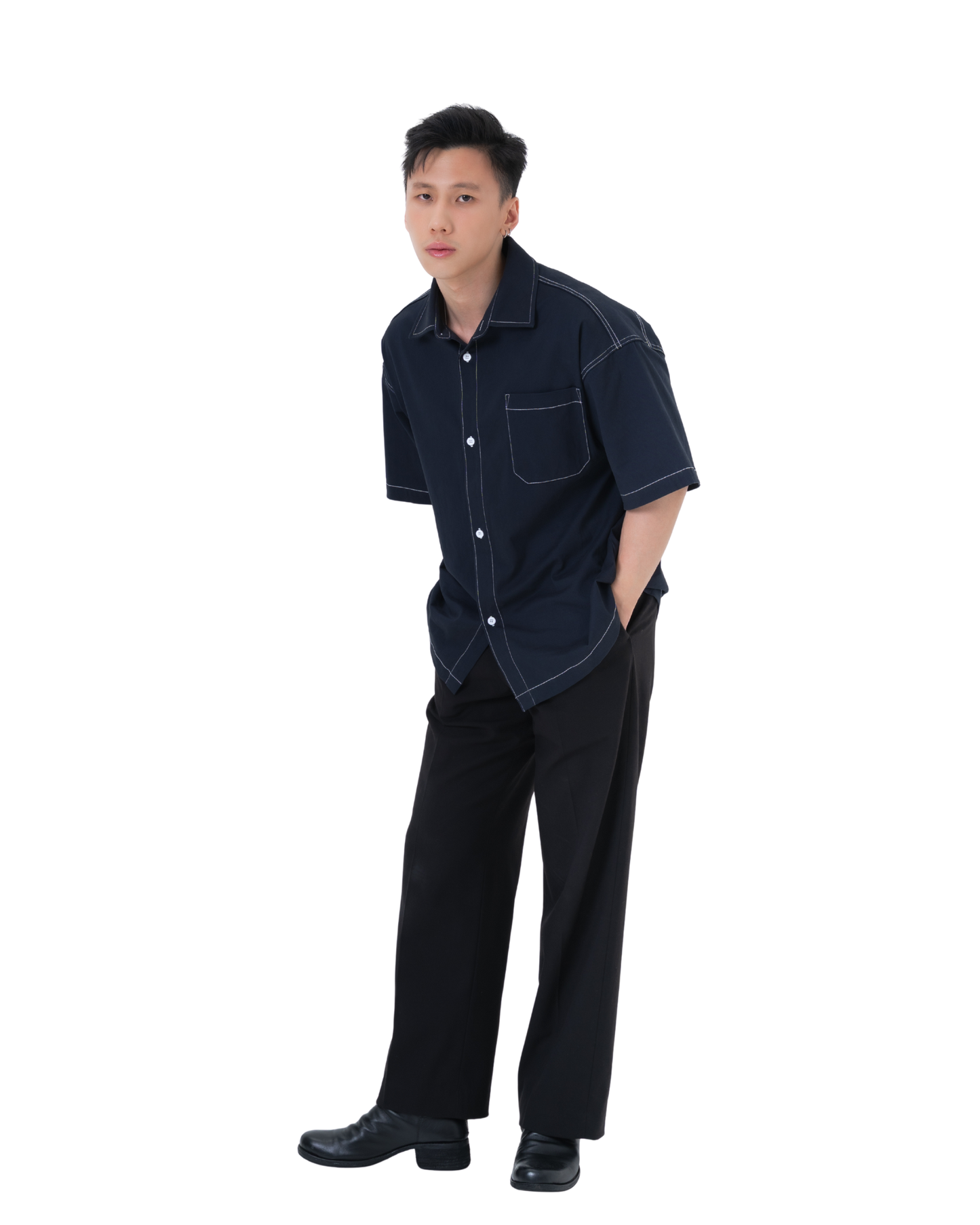 DANTE Button Up Twill in Corbeau Blue — relaxed fit cotton shirt by That You Are Singapore