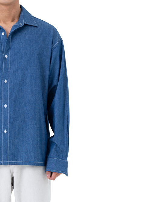 RUMI Long Sleeve Chambray – Denim Blue