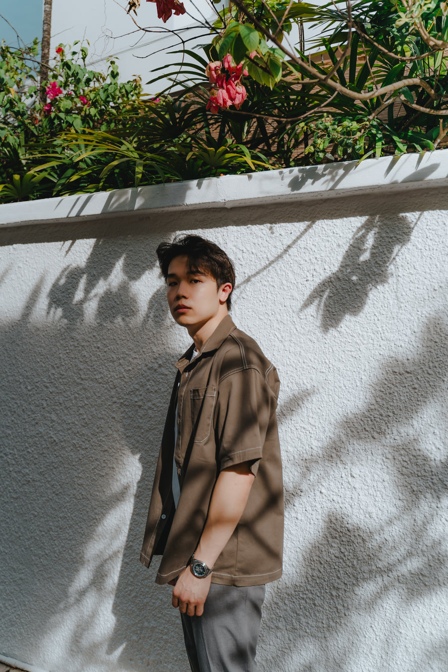 DANTE Button Up Twill in Havana Brown