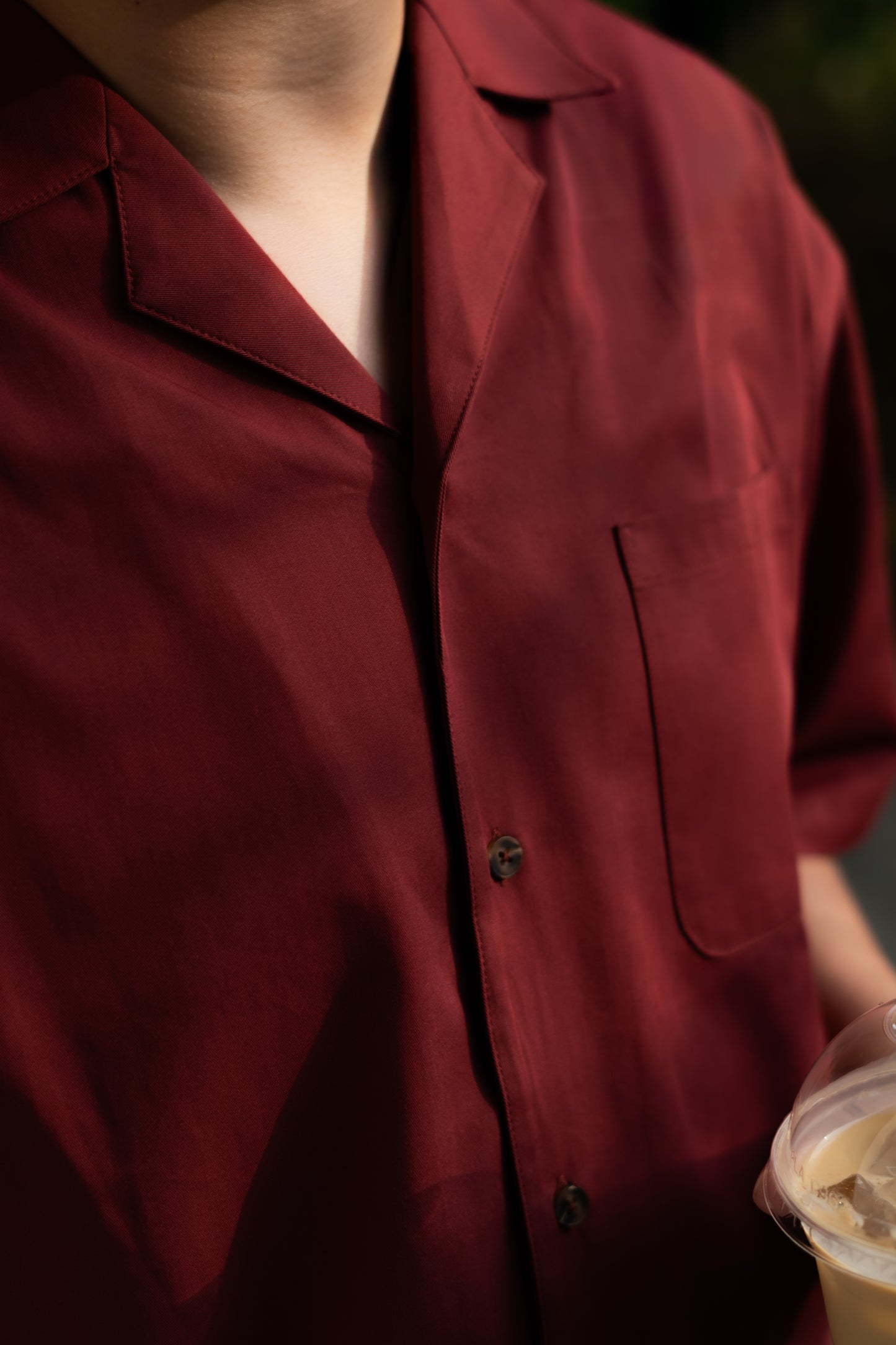 BASHO Relaxed Button Up in Auburn Maroon β lyocell relaxed fit shirt by That You Are Singapore