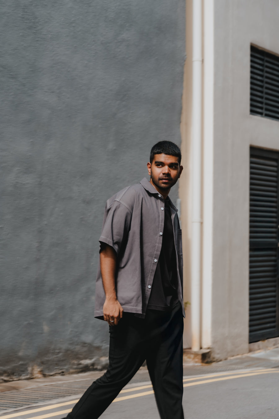 DANTE Button Up Twill in Cloak Grey