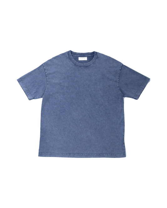 YOKO Oversized Washed Tee in Aegean Blue