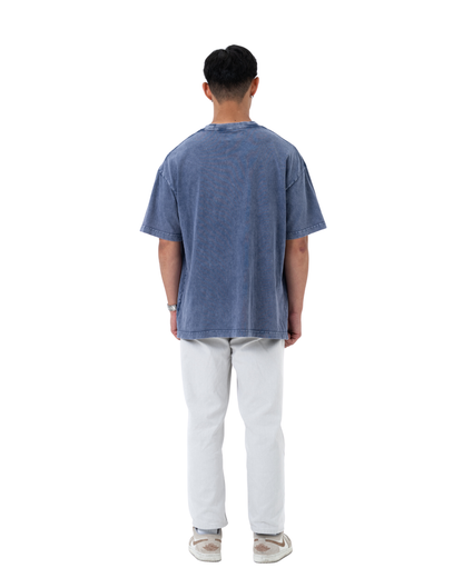 YOKO Oversized Washed Tee in Aegean Blue — premium cotton oversized tee by That You Are Singapore