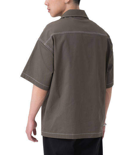 DANTE Button Up Twill in Havana Brown — relaxed fit cotton shirt by That You Are Singapore