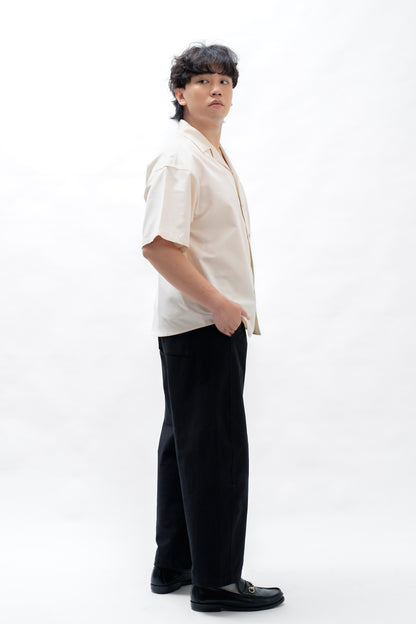 BASHO Relaxed Button Up in Medlar Ivory — lyocell relaxed fit shirt by That You Are Singapore