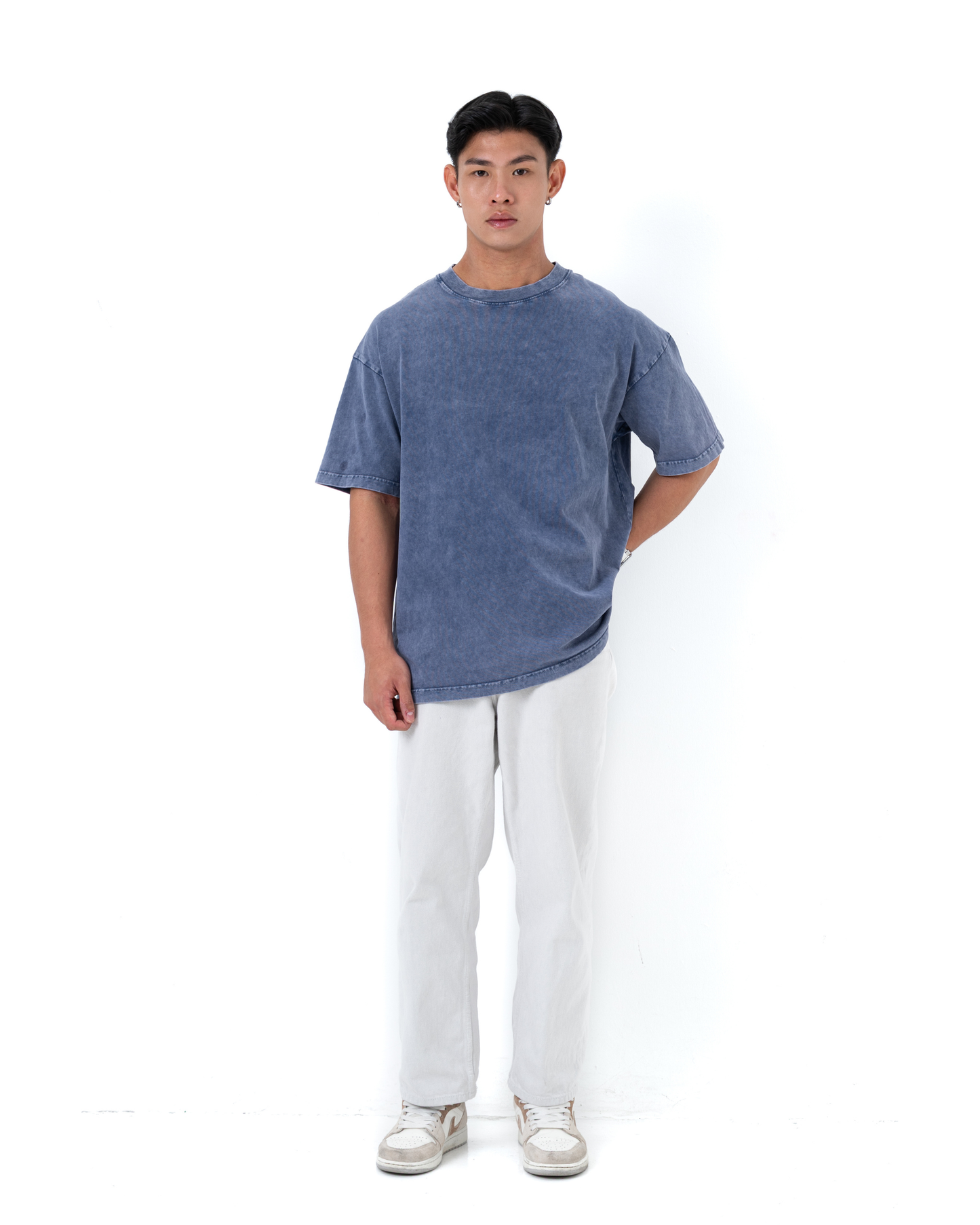 YOKO Oversized Washed Tee – Aegean Blue