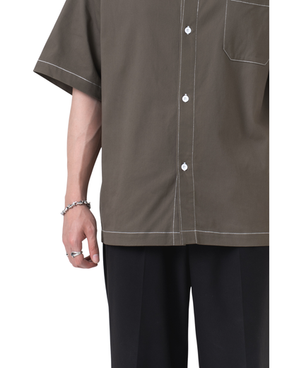 DANTE Button Up Twill in Havana Brown — relaxed fit cotton shirt by That You Are Singapore