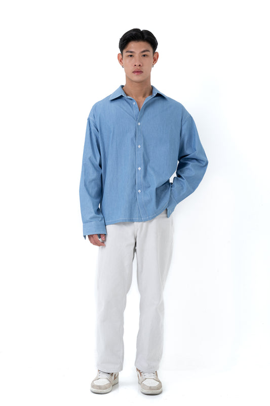 RUMI Long Sleeve Chambray - Sky Blue