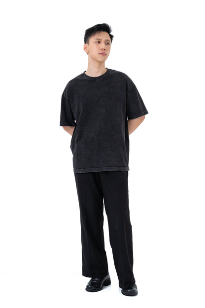 YOKO Oversized Washed Tee – Urban Charcoal
