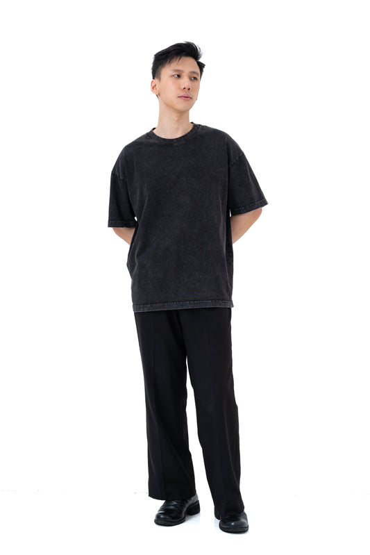 YOKO Oversized Washed Tee – Urban Charcoal