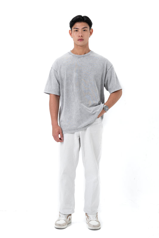 YOKO Oversized Washed Tee – Slate Grey