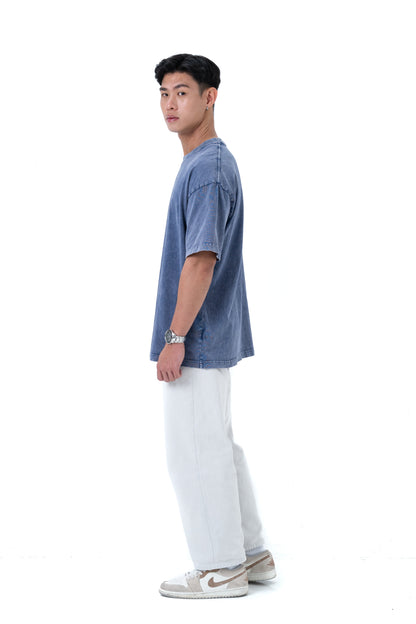 YOKO Oversized Washed Tee in Aegean Blue — premium cotton oversized tee by That You Are Singapore