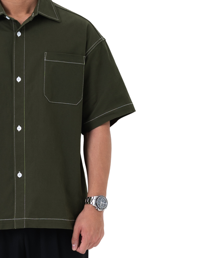 DANTE Button Up Twill – Obsidian Green