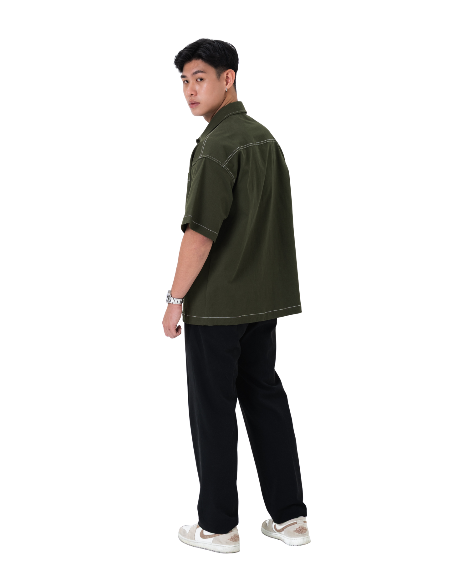 DANTE Button Up Twill – Obsidian Green