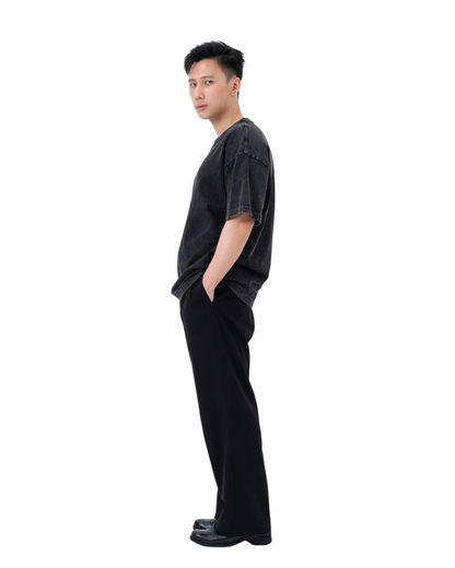 YOKO Oversized Washed Tee – Urban Charcoal