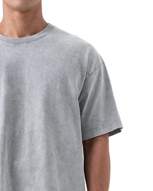 YOKO Oversized Washed Tee – Slate Grey