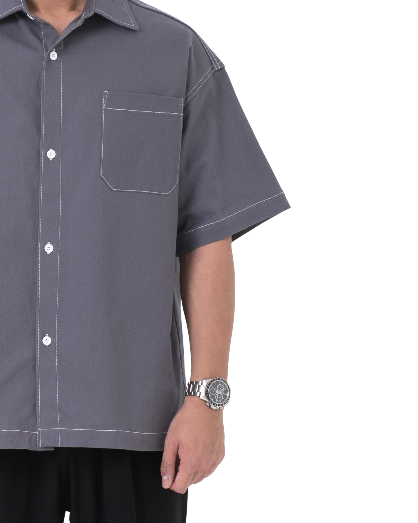 DANTE Button Up Twill in Cloak Grey — relaxed fit cotton shirt by That You Are Singapore