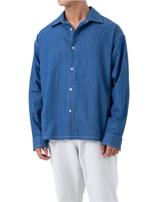 RUMI Long Sleeve Chambray – Denim Blue