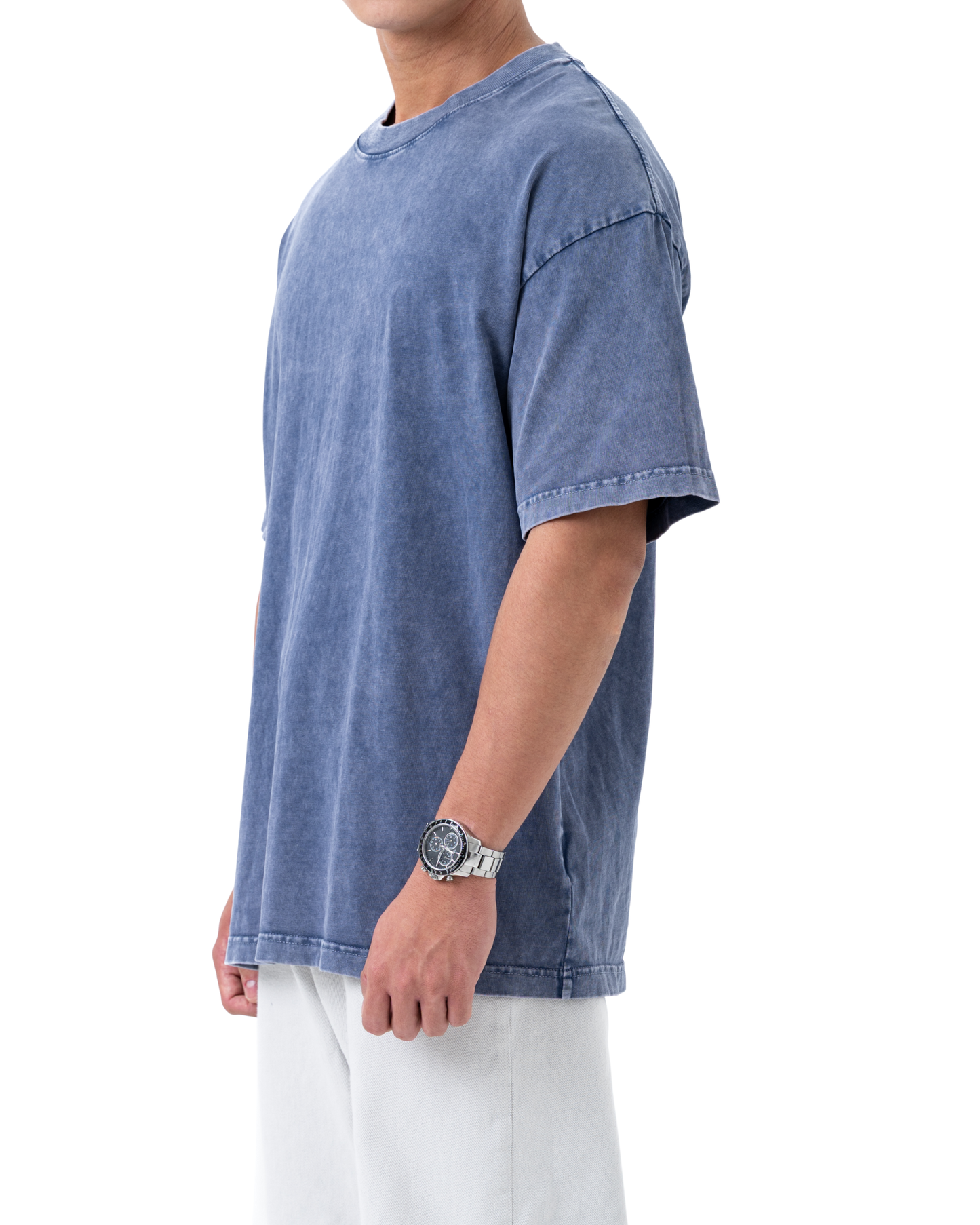 YOKO Oversized Washed Tee – Aegean Blue