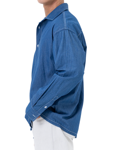 RUMI Long Sleeve Chambray – Denim Blue