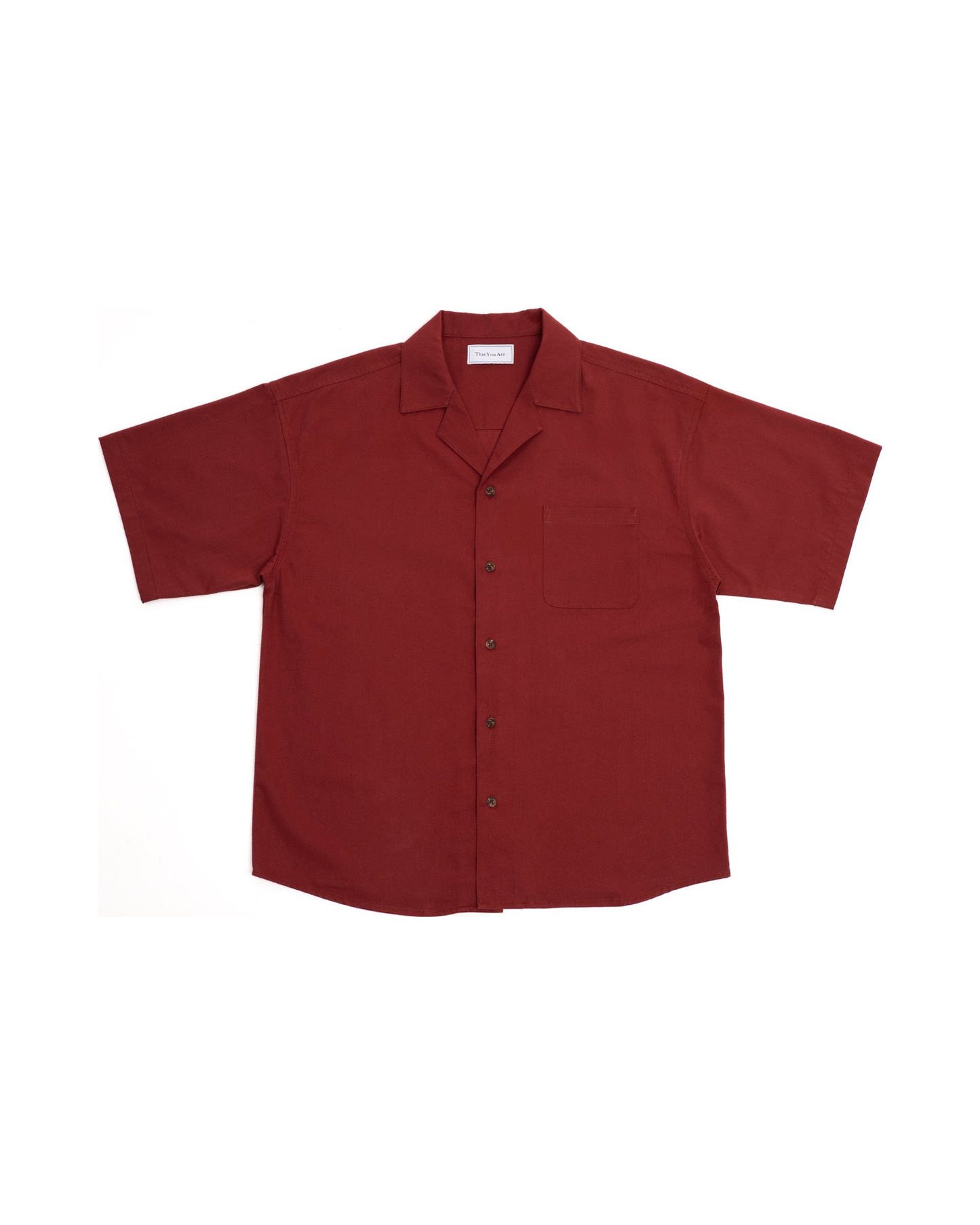 BASHO Relaxed Button Up in Auburn Maroon