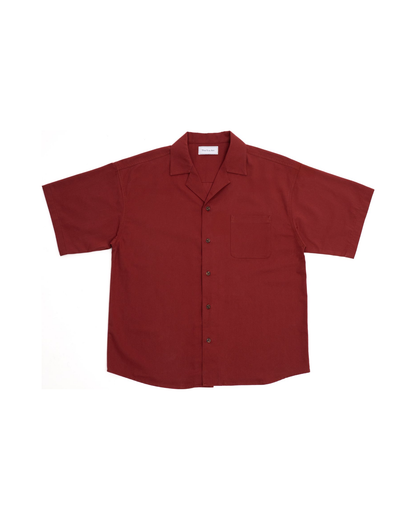 BASHO Relaxed Button Up in Auburn Maroon